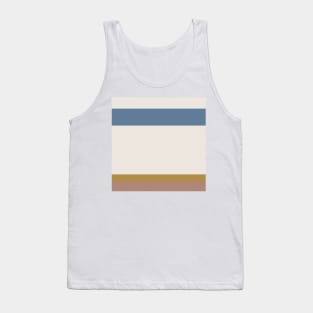 A sensational commixture of Light Grey, Dark Tan, Slate Blue and Pale Brown stripes. Tank Top